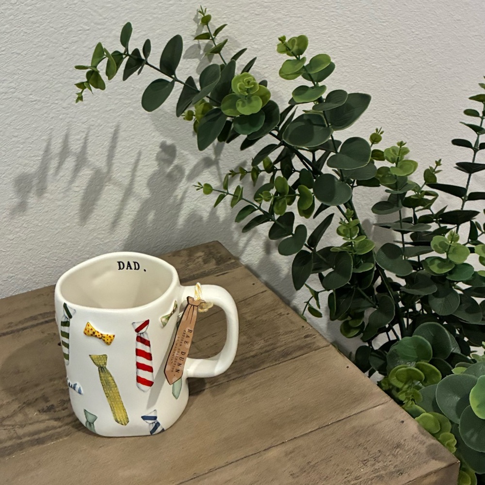 Rae Dunn DAD colorful ties coffee mug.